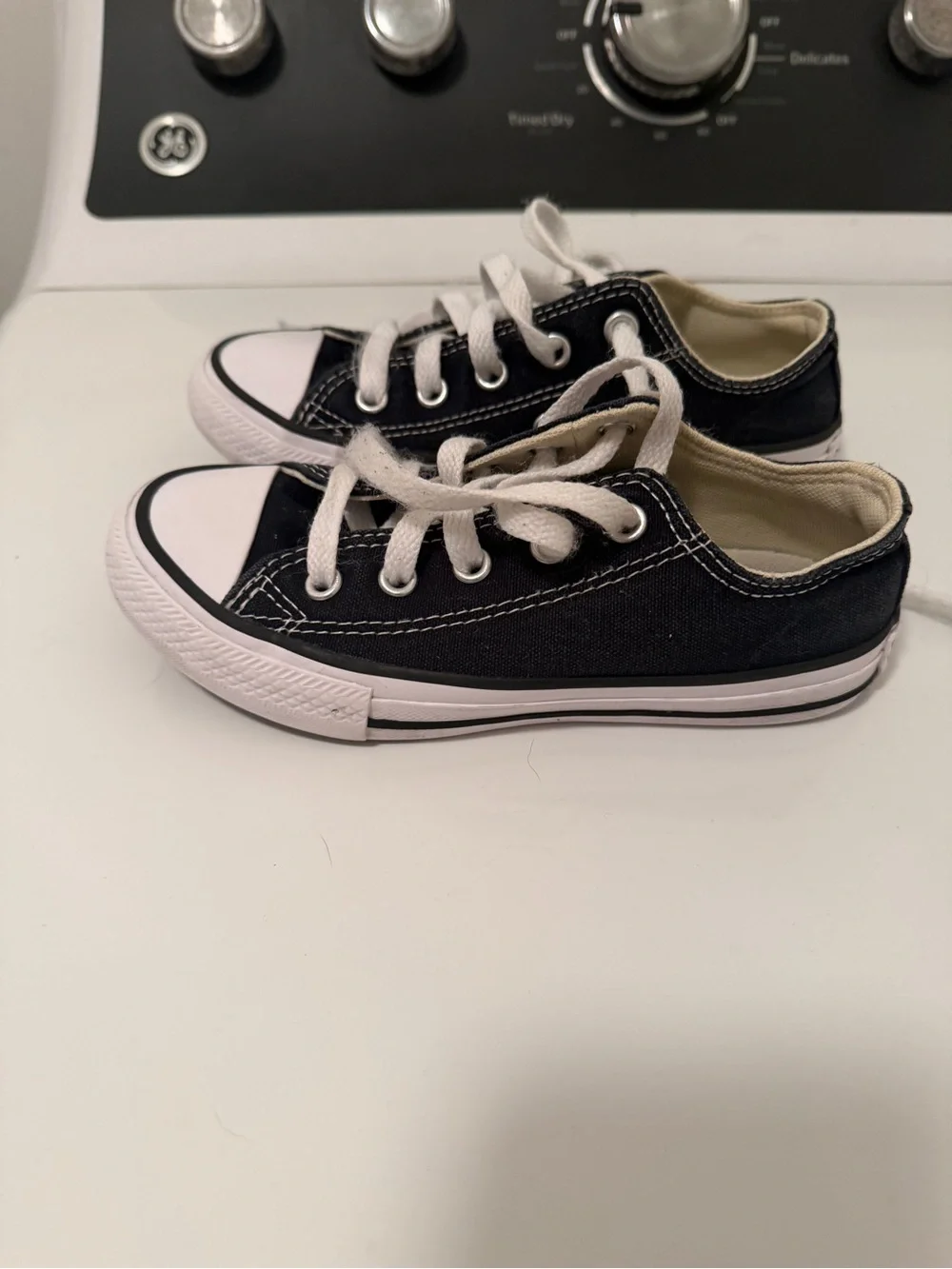 Converse Kids Black and White Canvas Low-Top Sneakers